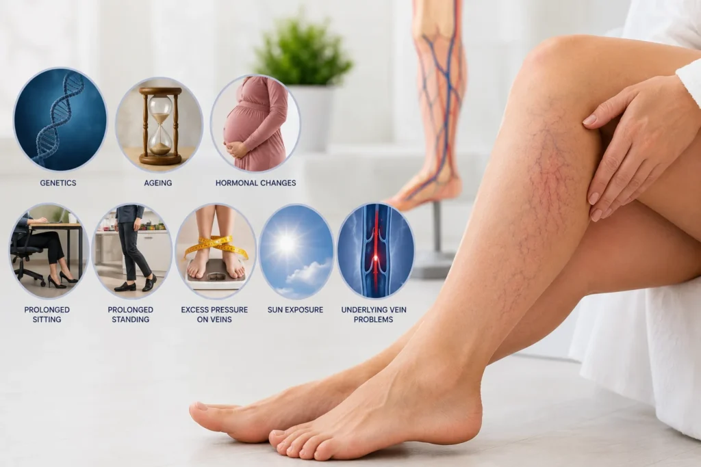 what causes spider veins on legs